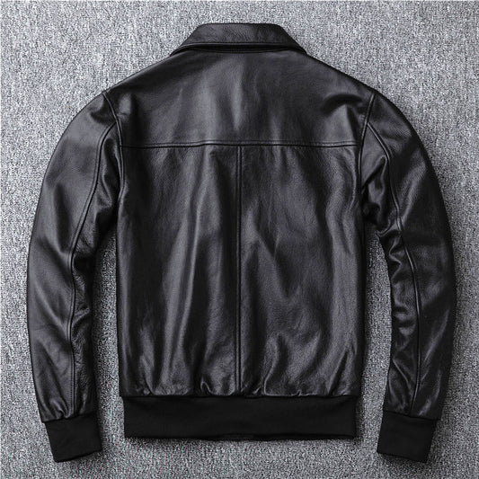 Air Force flight suit leather jacket, top layer cowhide genuine leather jacket for men