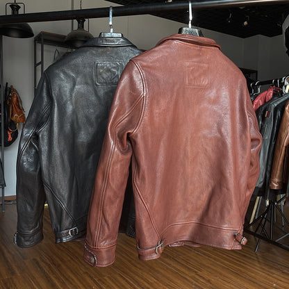 Einstein same style jacket plus size genuine leather leather jacket men's motorcycle goat leather jacket