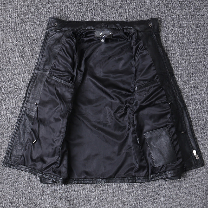 m65 men's genuine leather jacket first layer cowhide jacket windbreaker mid-length motorcycle leather jacket