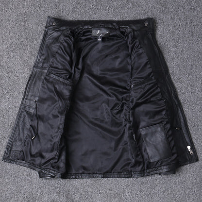 m65 men's genuine leather jacket first layer cowhide jacket windbreaker mid-length motorcycle leather jacket