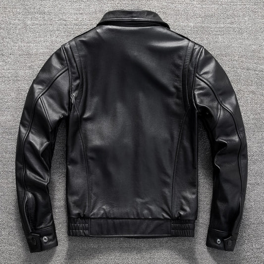A2 flight suit first layer cowhide leather short men's genuine leather jacket motorcycle jacket