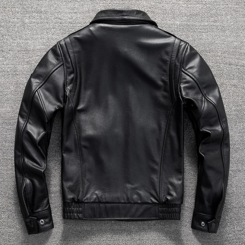 A2 flight suit first layer cowhide leather short men's genuine leather jacket motorcycle jacket