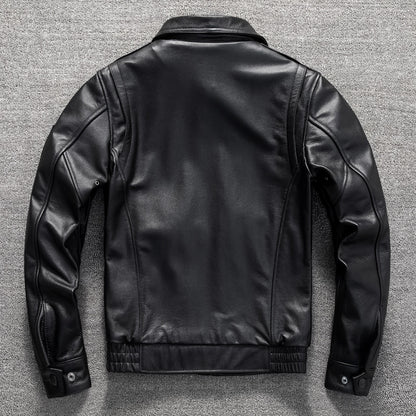 A2 flight suit first layer cowhide leather short men's genuine leather jacket motorcycle jacket