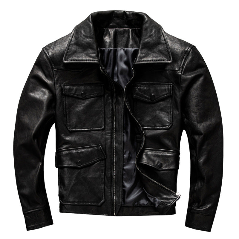 First layer sheepskin jacket genuine leather coat