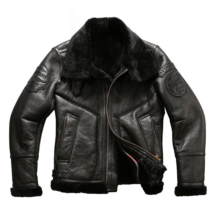 B3 Men's Thick Shearling Pilot Jacket