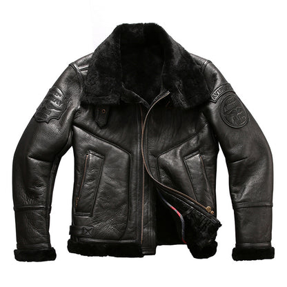 B3 Men's Thick Shearling Pilot Jacket