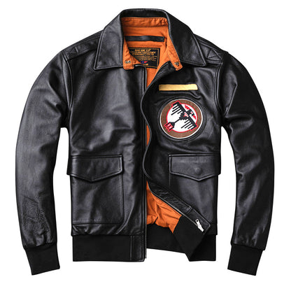 Air Force flight suit leather jacket, top layer cowhide genuine leather jacket for men