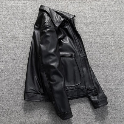 A2 flight suit first layer cowhide leather short men's genuine leather jacket motorcycle jacket