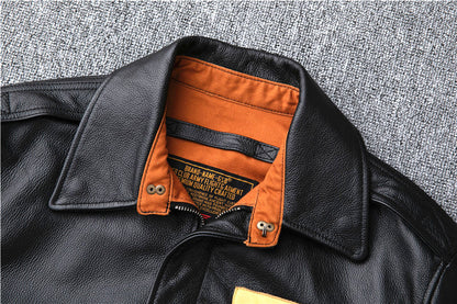Air Force flight suit leather jacket, top layer cowhide genuine leather jacket for men