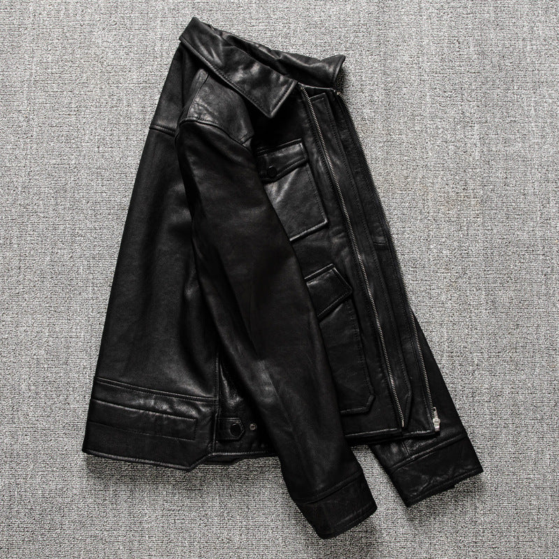 First layer sheepskin jacket genuine leather coat