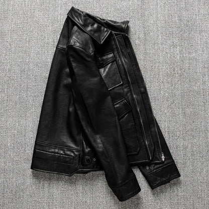 First layer sheepskin jacket genuine leather coat