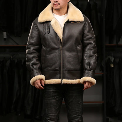 Pilot B3 Shearling Jacket for Men - American Casual Style