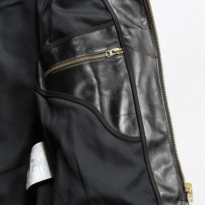 Japanese style motorcycle jacket J100 men's slim fit short genuine leather jacket