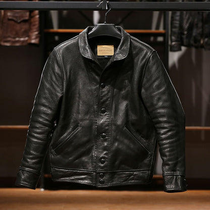 Einstein same style jacket plus size genuine leather leather jacket men's motorcycle goat leather jacket