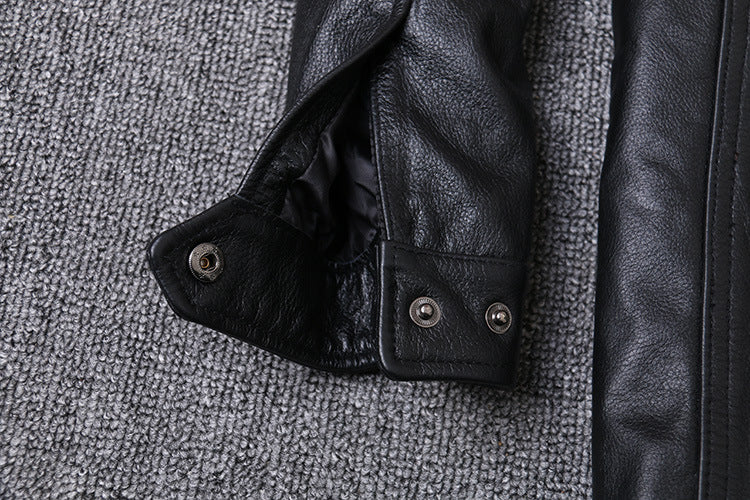 m65 men's genuine leather jacket first layer cowhide jacket windbreaker mid-length motorcycle leather jacket