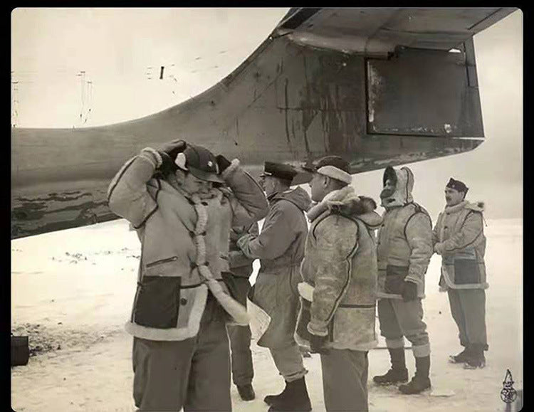 B7 Flight Suit Sheepskin Jacket with Detachable Hood, Mid-Length, Sheepskin