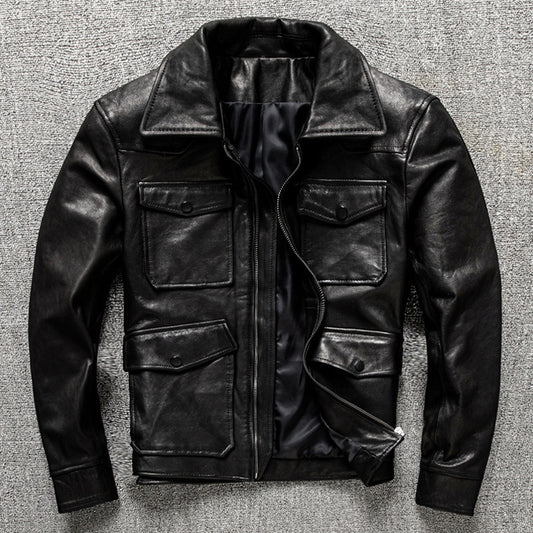 First layer sheepskin jacket genuine leather coat