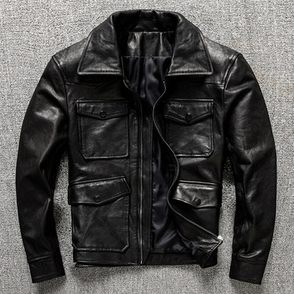 First layer sheepskin jacket genuine leather coat