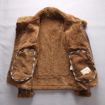 B3 Men's Thick Shearling Pilot Jacket