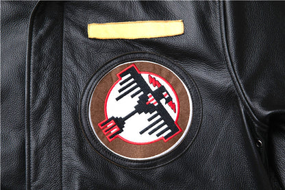 Air Force flight suit leather jacket, top layer cowhide genuine leather jacket for men