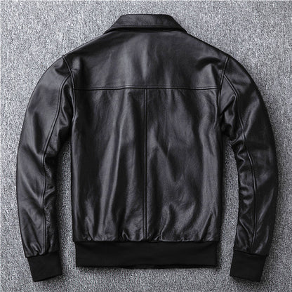 Air Force flight suit leather jacket, top layer cowhide genuine leather jacket for men