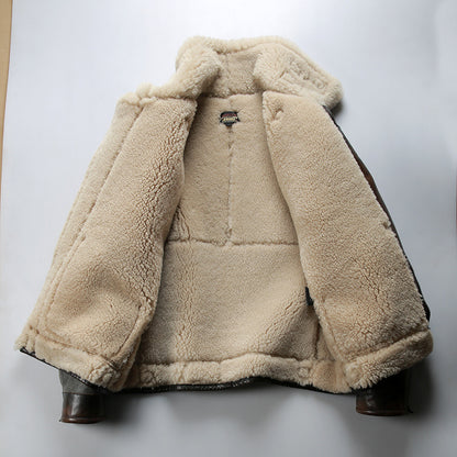 Retro D3 Bomber Shearling Flight Jacket for Men, RRL Sheepskin